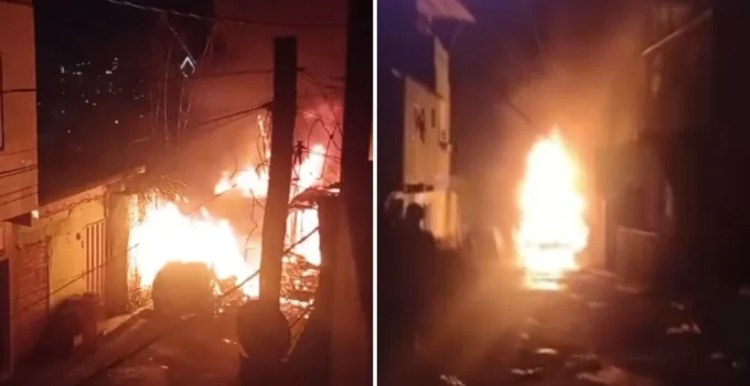 Ônibus suplementar pega fogo em BH e atinge carro, trailer e rede elétrica no Monte São José