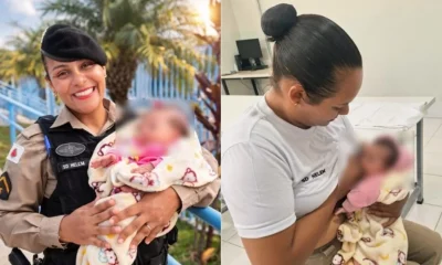 PM lactante amamenta bebê resgatada em mata de Ibirité; criança apresentava desidratação e ferimentos