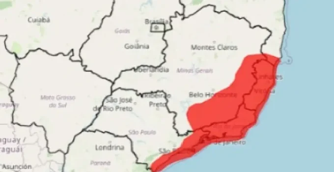 Alerta Vermelho: Mais de 600 Cidades em MG, RJ, SP e ES em Grande Perigo por Chuvas Intensas