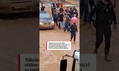 Nikolas Ferreira é criticado por moradores de Ubá (MG) ao bloquear rua alagada para gravação em vídeo