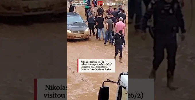 Nikolas Ferreira é criticado por moradores de Ubá (MG) ao bloquear rua alagada para gravação em vídeo