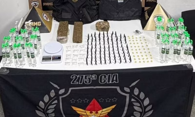 Dupla é presa em flagrante com grande quantidade de drogas e colete à prova de balas em Coronel Fabriciano