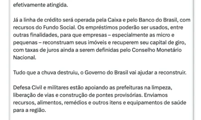 Lula Assina Medidas Provisórias para Socorrer Vítimas de Chuvas na Zona da Mata Mineira