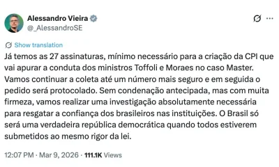 Senadores atingem quórum para CPI contra ministros do STF; lista de apoiadores é divulgada