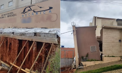 Muro de casa desaba com chuva forte em Varginha, no Sul de Minas; obra vizinha pode ser causa