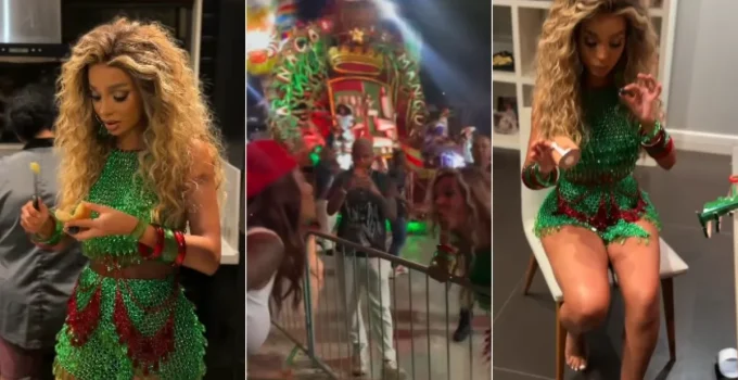 Brunna Gonçalves surge radiante em minidesfile da Grande Rio após lipoaspiração, com declaração para Ludmilla e truque inovador nos pés