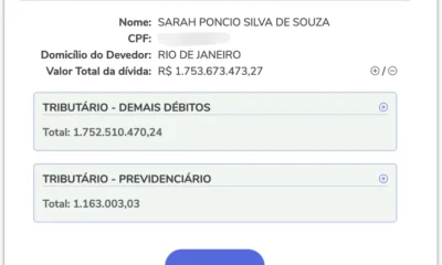 Sarah Poncio nega dívida de R$ 1,75 bilhão registrada pela União