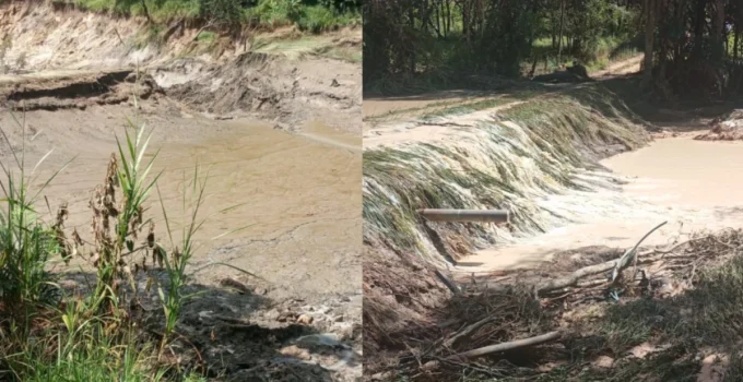Rompimento de contenções em Itatiaiuçu causa turbidez e afeta abastecimento de água na Grande BH